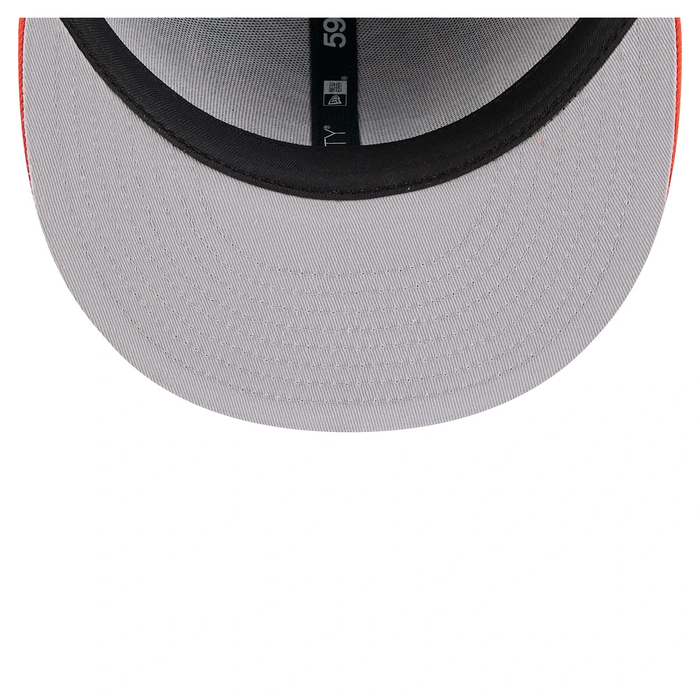 Casquette ajustée New Era 59FIFTY à motif rétro Baltimore Orioles noir/orange pour homme