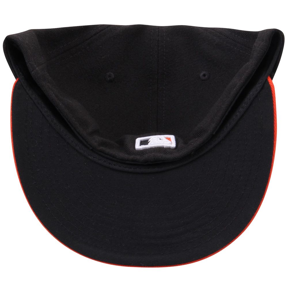 Men's New Era Black/Orange Baltimore Orioles Road Authentic Collection On-Field 59FIFTY Fitted Hat