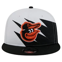 Men's New Era Black/White Baltimore Orioles Jagged 9FIFTY Snapback Hat