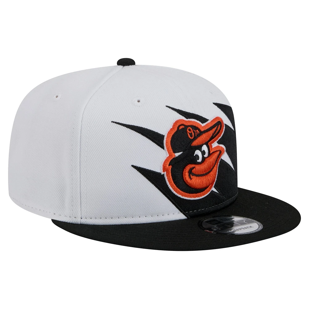 Men's New Era Black/White Baltimore Orioles Jagged 9FIFTY Snapback Hat