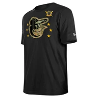 T-shirt noir New Era pour hommes des Orioles de Baltimore 2024 la Journée forces armées