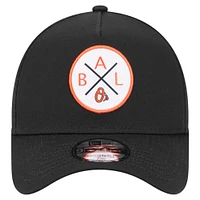 Men's New Era Black Baltimore Orioles 9FORTY A-Frame Adjustable Hat