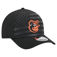 Men's New Era Black Baltimore Orioles American Flag 9FORTY M-Crown A-Frame Adjustable Hat