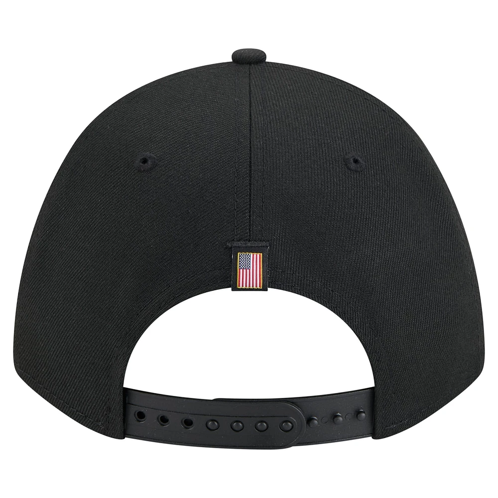Men's New Era Black Baltimore Orioles American Flag 9FORTY M-Crown A-Frame Adjustable Hat