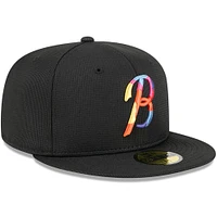 Men's New Era Black Baltimore Orioles City Connect Batting Practice 59FIFTY Fitted Hat