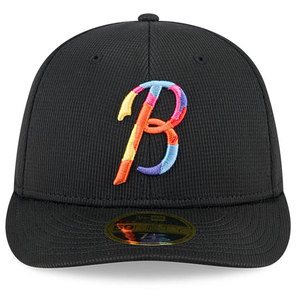 Men's New Era Black Baltimore Orioles City Connect Batting Practice Low Profile 59FIFTY Fitted Hat