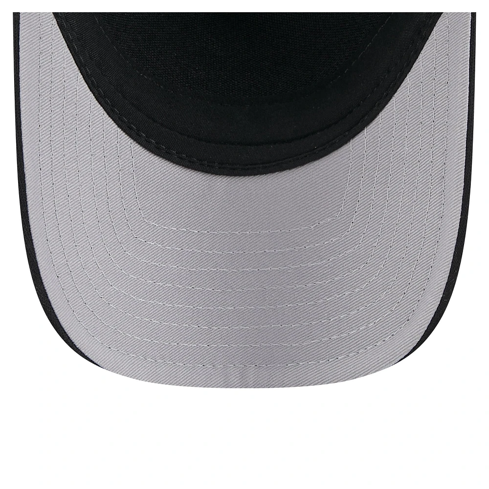 Men's New Era Black Baltimore Orioles City Initial 9FORTY A-Frame M-Crown Adjustable Trucker Hat