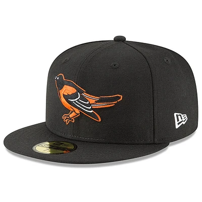 Casquette ajustée 59FIFTY en laine noire de la collection Baltimore Orioles Cooperstown New Era pour homme