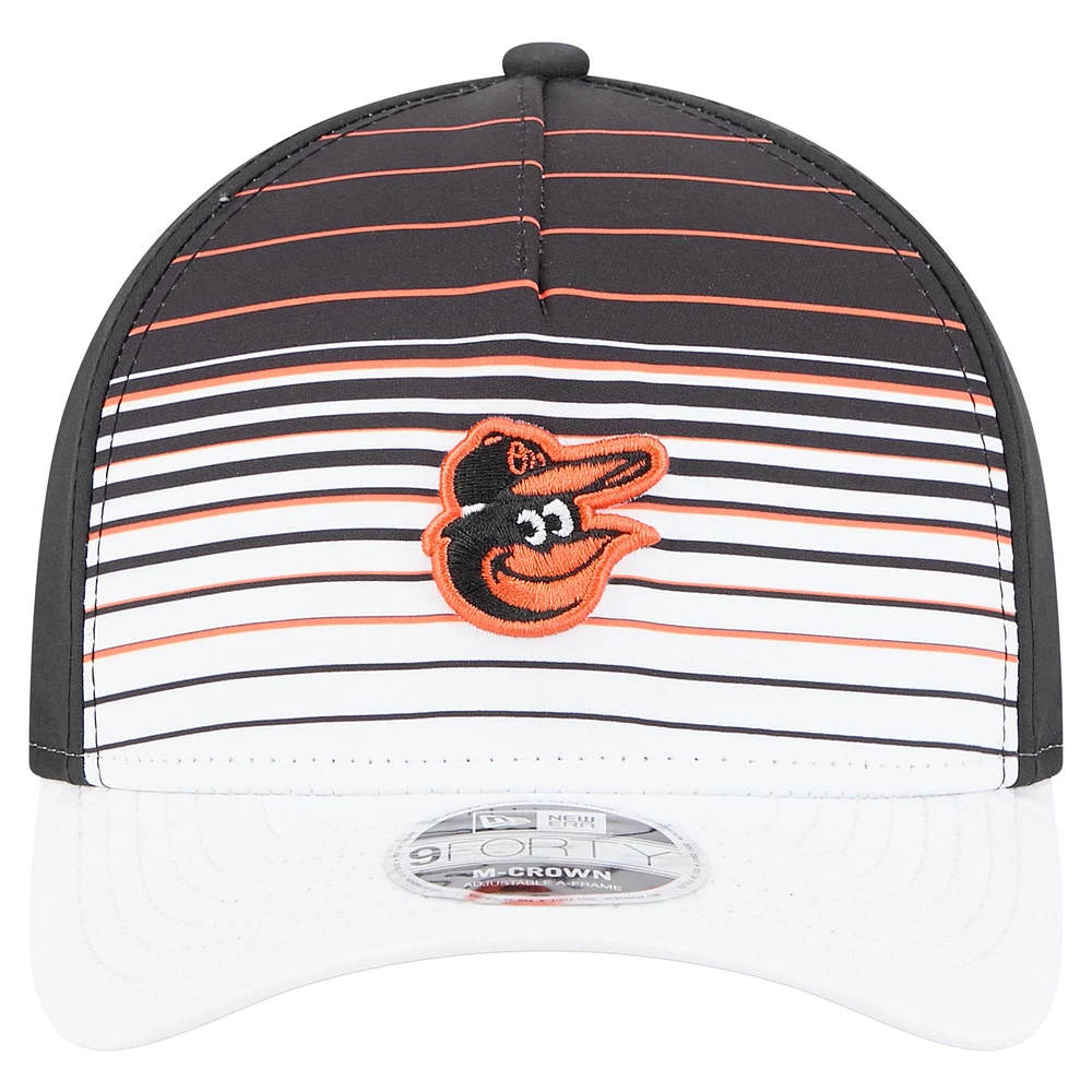 Men's New Era  Black Baltimore Orioles Gradient 9FORTY M-Crown Adjustable Hat