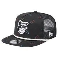 Men's New Era  Black Baltimore Orioles Gummy Golfer Trucker Adjustable Hat
