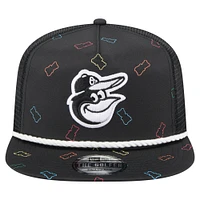 Men's New Era  Black Baltimore Orioles Gummy Golfer Trucker Adjustable Hat