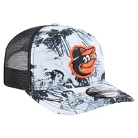 Casquette ajustable Hula Trucker 9SEVENTY noire New Era pour homme des Baltimore Orioles