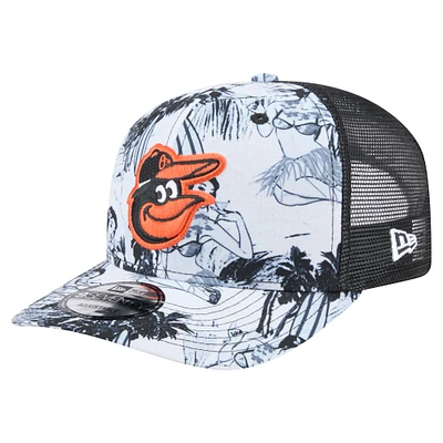 Casquette ajustable Hula Trucker 9SEVENTY noire New Era pour homme des Baltimore Orioles