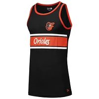 Débardeur Ringer en jersey noir Baltimore Orioles New Era pour hommes