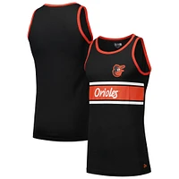 Débardeur Ringer en jersey noir Baltimore Orioles New Era pour hommes