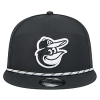 Men's New Era  Black Baltimore Orioles Laser Cut 9FIFTY Snapback Hat