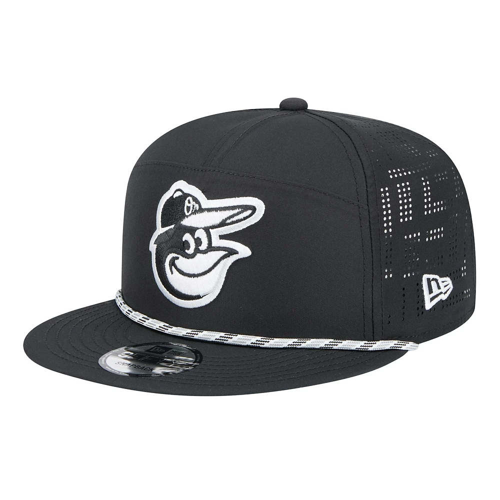 Casquette à visière noire New Era Baltimore Orioles 9FIFTY à découpe laser pour homme