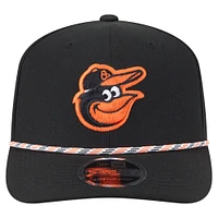 Men's New Era Black Baltimore Orioles Multi-Rope 9SEVENTY Stretch-Snap Hat