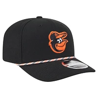 Men's New Era Black Baltimore Orioles Multi-Rope 9SEVENTY Stretch-Snap Hat