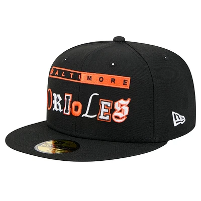 Casquette ajustée Ransom 59FIFTY Baltimore Orioles noire New Era pour homme