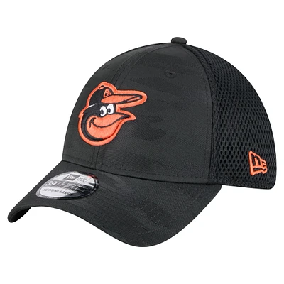 Men's New Era Black Baltimore Orioles Subtle Camo 39THIRTY Flex Hat