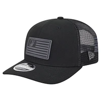 Men's New Era Black Baltimore Orioles Tonal Flag 9SEVENTY Stretch-Snap Hat