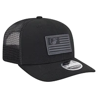 Men's New Era Black Baltimore Orioles Tonal Flag 9SEVENTY Stretch-Snap Hat