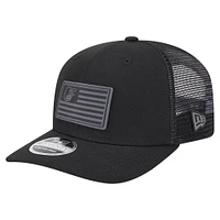 Men's New Era Black Baltimore Orioles Tonal Flag 9SEVENTY Stretch-Snap Hat