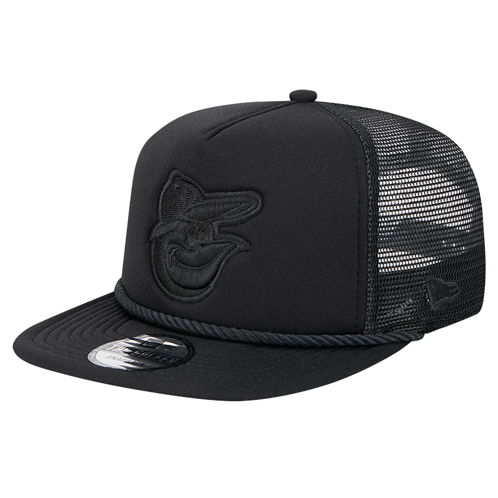 Casquette de golf à visière snapback Baltimore Orioles noire New Era pour homme