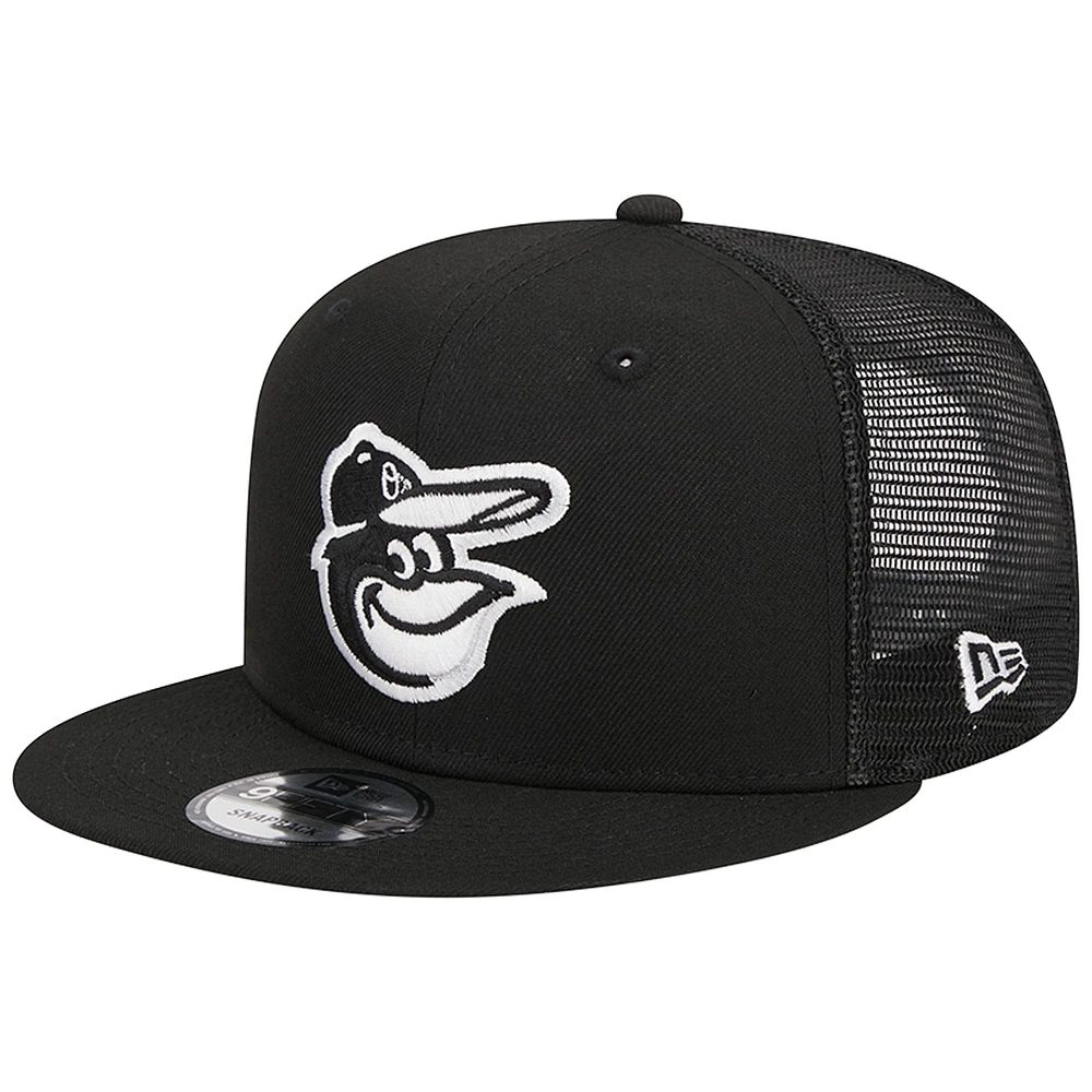 Casquette Snapback 9FIFTY Trucker Baltimore Orioles New Era noire pour homme