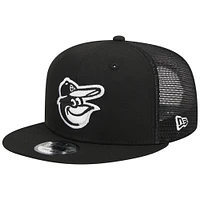 Casquette Snapback 9FIFTY Trucker Baltimore Orioles New Era noire pour homme