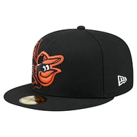 Men's New Era Black Baltimore Orioles Yarn Stitch 59FIFTY Fitted Hat