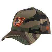 Men's New Era Camo Baltimore Orioles Woodland Team Pop 9FORTY A-Frame Adjustable Hat