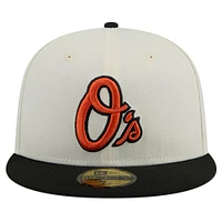 Men's New Era Cream Baltimore Orioles Chrome 59FIFTY Fitted Hat