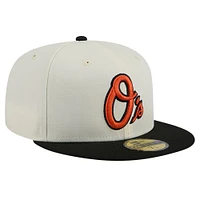 Men's New Era Cream Baltimore Orioles Chrome 59FIFTY Fitted Hat