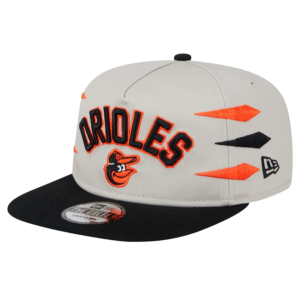 Casquette Snapback Iron Golfer Baltimore Orioles de New Era pour homme, couleur crème