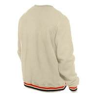 Men's New Era Cream Baltimore Orioles Throwback Pullover Sweatshirt