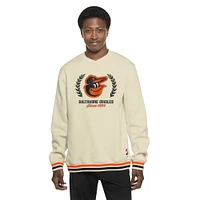 Men's New Era Cream Baltimore Orioles Throwback Pullover Sweatshirt
