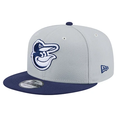 Men's New Era Gray/Navy Baltimore Orioles 2-Tone Color Pack 9FIFTY Snapback Hat