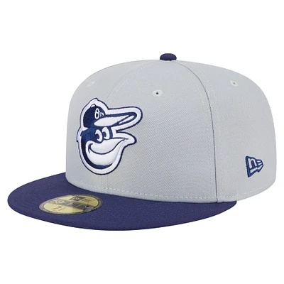 Men's New Era  Gray/Navy Baltimore Orioles Colorpack Two-Tone 59FIFTY Fitted Hat