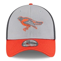 Men's New Era  Gray/Orange Baltimore Orioles 2025 Batting Practice 39THIRTY Flex Hat