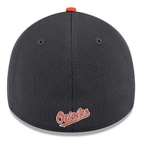 Men's New Era  Gray/Orange Baltimore Orioles 2025 Batting Practice 39THIRTY Flex Hat