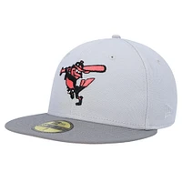 Men's New Era Gray Baltimore Orioles MLB x Staple Collection 59FIFTY Fitted Hat