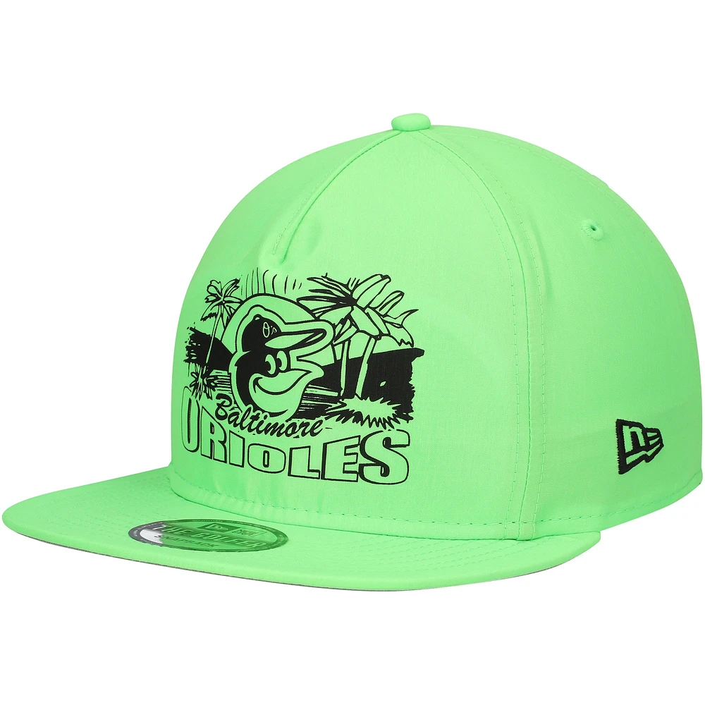 Men's New Era Green Baltimore Orioles Neon Golfer Snapback Hat