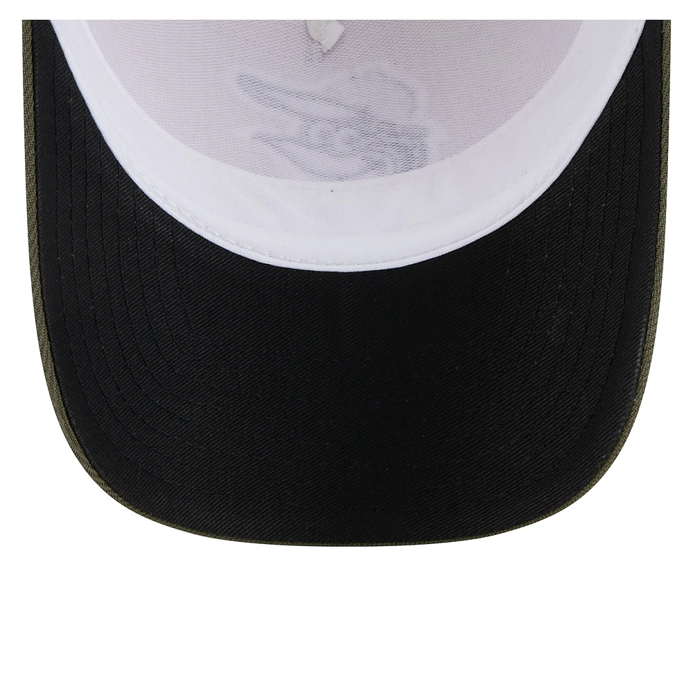 Men's New Era Light Beige/Olive Baltimore Orioles 2025 Armed Forces Day 9FORTY M-Crown A-Frame Adjustable Hat
