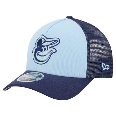 Men's New Era Light Blue/Navy Baltimore Orioles 2-Tone Color Pack 9FORTY Adjustable Trucker Hat