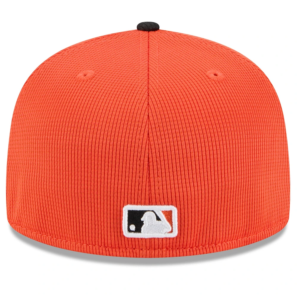 Casquette ajustée 59FIFTY Orange/Noir Baltimore Orioles 2025 pour homme New Era