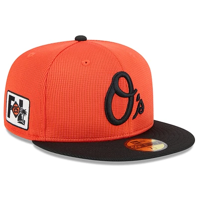 Casquette ajustée 59FIFTY Orange/Noir Baltimore Orioles 2025 pour homme New Era