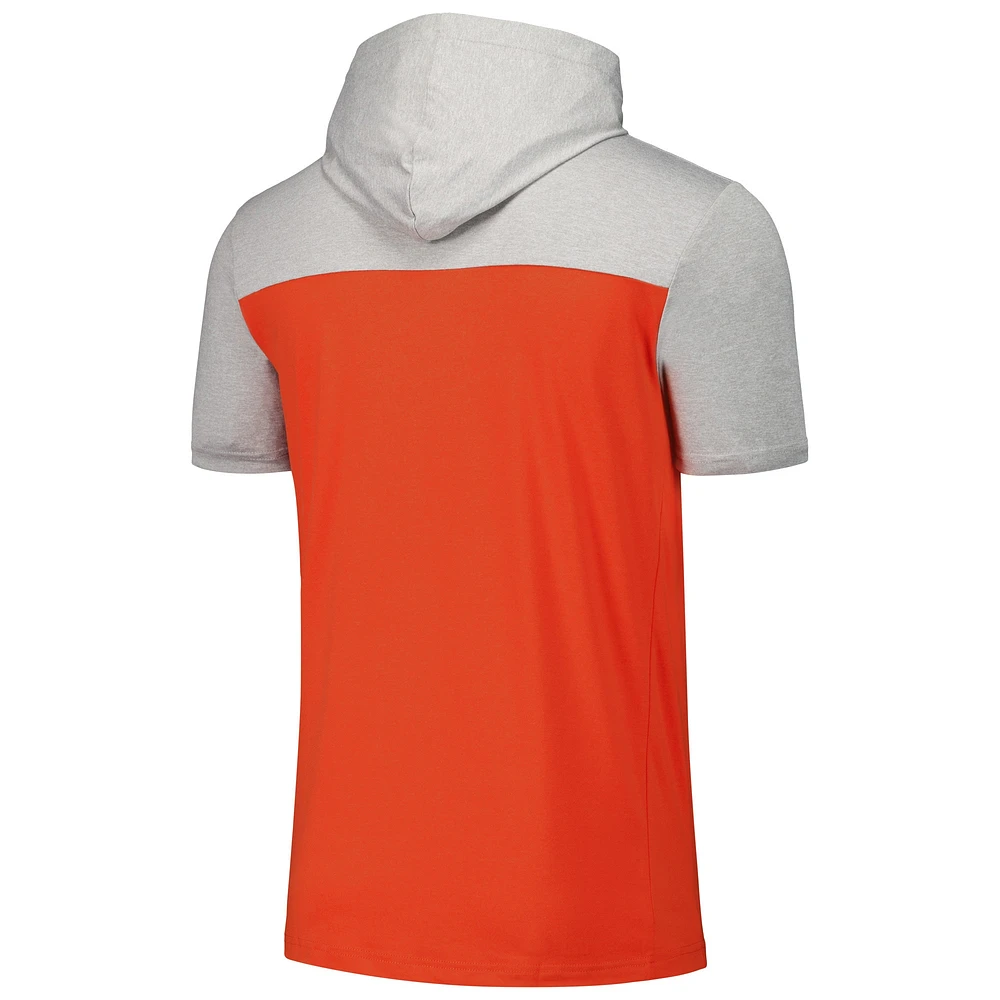 T-shirt à capuche brossé actif New Era orange Baltimore Orioles pour hommes