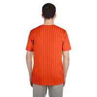 Men's New Era Orange Baltimore Orioles Throwback Pinstripe T-Shirt
